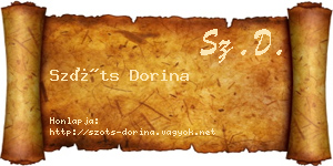 Szőts Dorina névjegykártya
