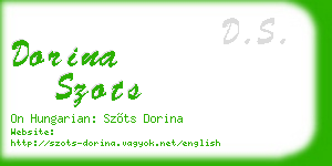dorina szots business card